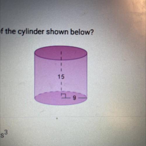What is the volume of the cylinder shown below?

A. 15271 units 3
B. 36177 units3
C. 6471 units 3