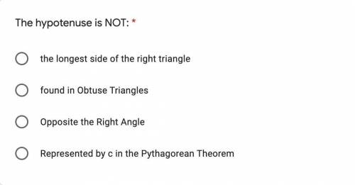 The hypotenuse is NOT: