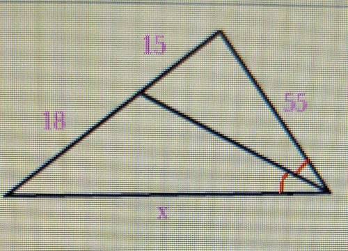 Solve for x by using the diagram.