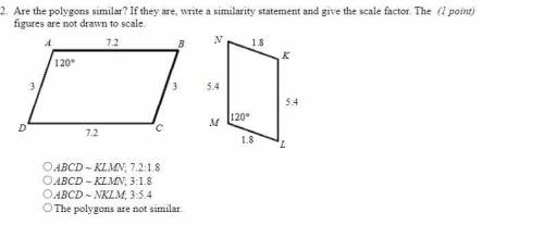 Are the polygons similar? If they are, write a similarity statement and give the scale factor.