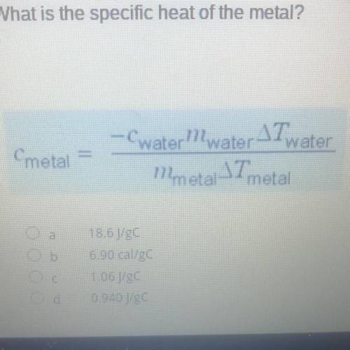 Can someone help me please

A 25.00 g sample of an unknown metal is heated to 100.0 degree C . It
