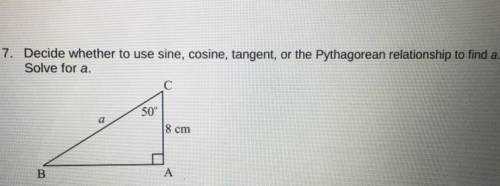 Please help me with this question I also need to show work not just choose either sine, cosine, or