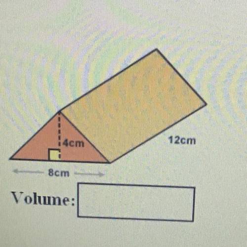 5

In the following figure, determine the volume of the triangular prism.
DRAG & DROP THE ANSW