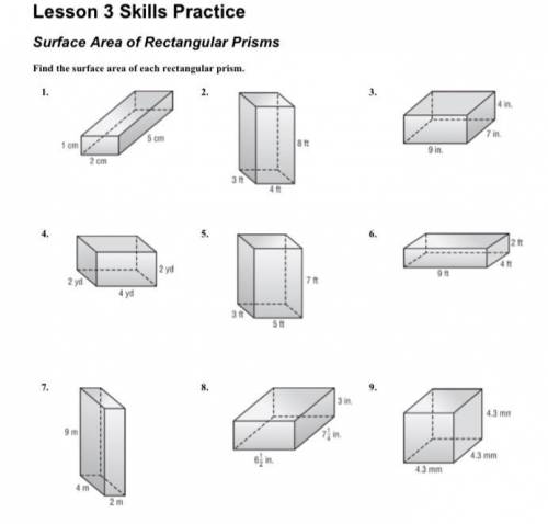 Surface area of rectangular prism