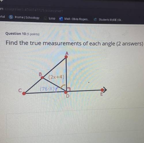 PLEASE HELP ASAP Find the true measurements of each angle (2 answers)