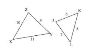 Determine whether the triangles are similar. If they are, list the facts that prove this. Then give