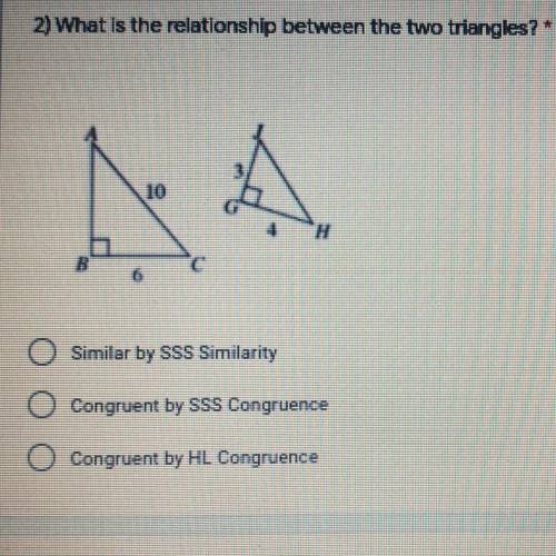 What is the relationship between the two triangles?
