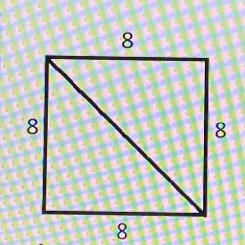 The side lengths of a square are 8 units each. What is the

approximate length of the diagonal of
