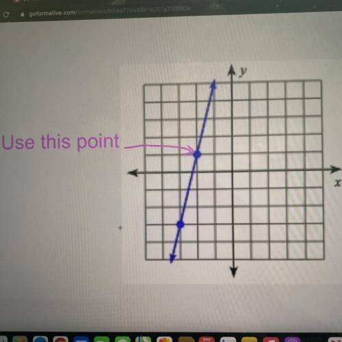 Write an equation in Point-Slope Form for the graph. Use the indicated (pink) point in your answer.
