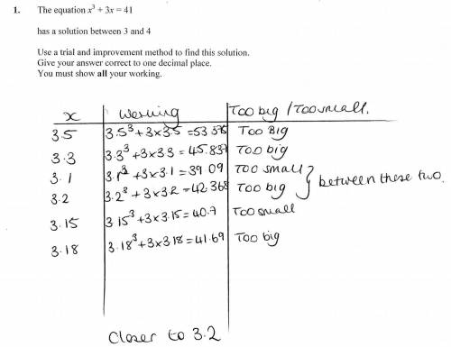 Use trial and improvement to find a solution of the equation 2a² + a = 30.

Start with a = 4. Recor