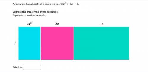 Express the area of the entire rectangle.

Expression should be expanded. 
(image is attached)