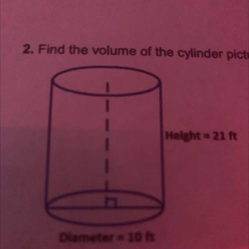 Find the volume of the cylinder pictured below. Use 3.14 for pi. Give your answer rounded to the ne