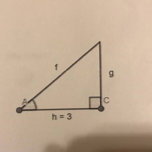 Find side g 
Angle A=40°