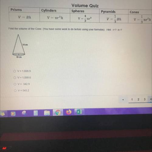 What is the volume of the cone