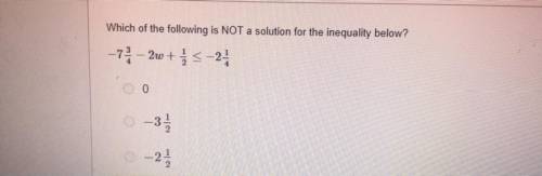 Which of the following is NOT a solution for the inequality below? Please look at the picture