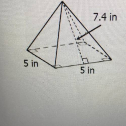 Find the surface area of the pyramid below