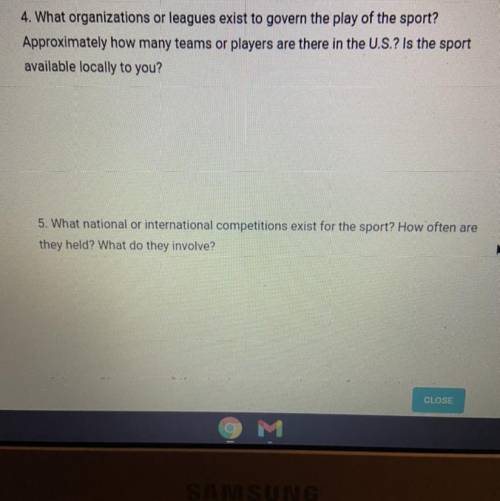 Answer the questions below based on your Internet research about the team sport

of your choosing.
