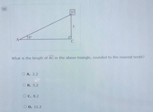 What is the length of AC in the above triangle, rounded to the nearest tenth?​