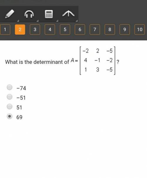 What is the determinant of A​
