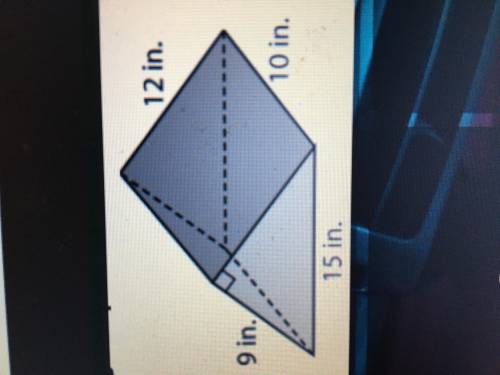 What is the total surface area of the triangle prism shown