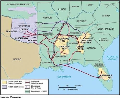 Analyzing the map of the Trail of Tears, how might the tribes forced to migrate

from the Florida