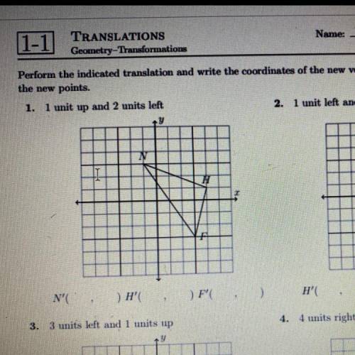 Translations geometry

help please it will mean a lot maybe answer the first one for for and expla