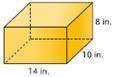 Multiple Choice

Find the surface area for the given prism.
A. 564 in2
B. 664 in2
C. 1,120 in2
D.