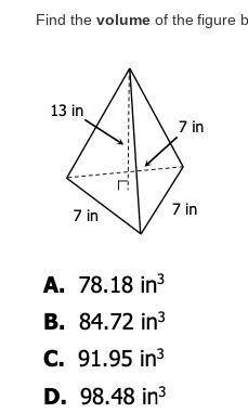 Find the volume of the figure below.