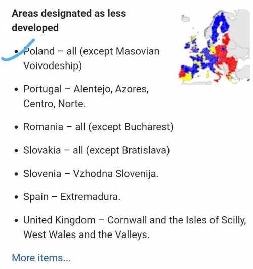 18. What region of Europe is the least developed?