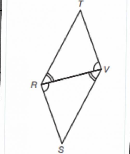 Triangle congruence , how is TVR congruent to SRV? SAS, SSS, ASA, AAS? picture added