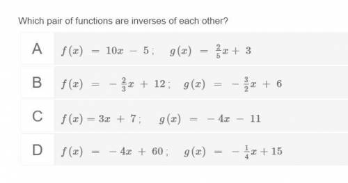 Which pair of functions are inverses of each other?