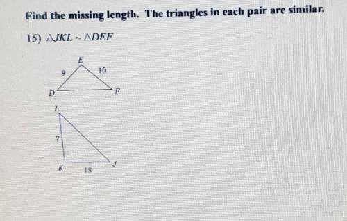 Find the missing length. the triangles in each pair are similar.​