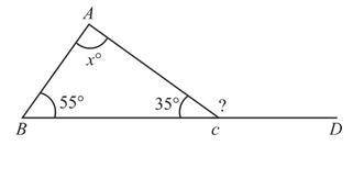 Part A

Find the value of x in the following figure:
Part B
Find the measure of exterior angle ∠AC
