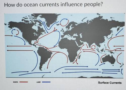 How do ocean currents influence people?

A. Oceans currents influence climate B. Oceans Currents i