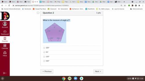 What is the measure of angle q°?