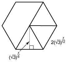 The diagram shows a hexagon-shaped tile used for flooring. Each hexagon tile has an area of 18√ 3 i