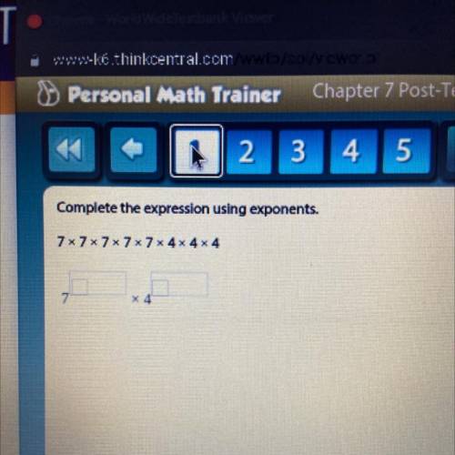 4

Complete the expression using exponents.
7x7x7x 7 x 7 x 4x 4x4
A plumber charges $10 for transp