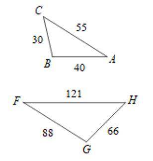 What is the similarity ratio (scale factor) of the larger triangle to the smaller triangle?

simil