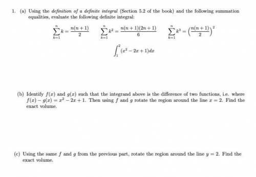 Using the definition of a definite integral (section 5.2 of the book) and the following summation e