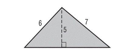 What is the area of the triangle shown below?A. 23 square units B. 25 square units C. 42 square uni