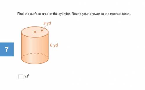 Find the surface area of the cylinder. Round your answer to the nearest tenth. dont forget to ROUND
