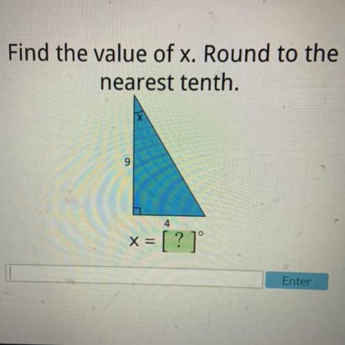 Please help! Find the value of x. Round to the nearest tenth