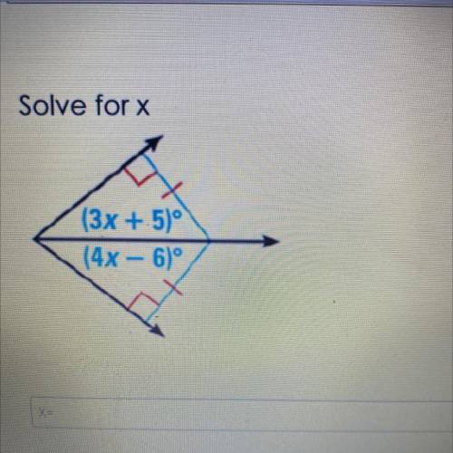 Solve for x please thank you