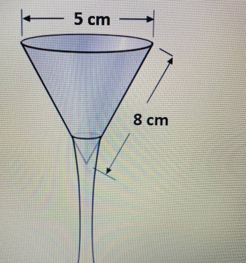 Calculate the volume of liquid that would fill the bowl of the glass. Show all your work.