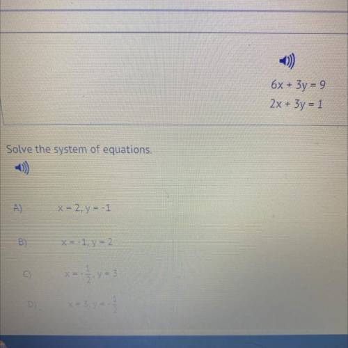 Solve the system of equations￼