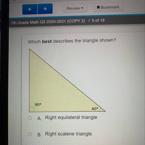 Which best describes the triangle shown?