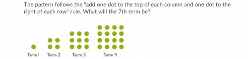 The pattern follows the add one dot to the top of each column and one dot to the right of each row