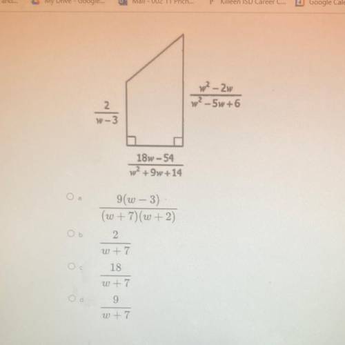 Find an expression to represent the area
of the trapezoid below.