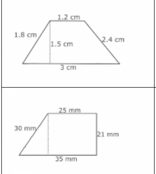 Can you solve these trapezoid areas please?
Thank you