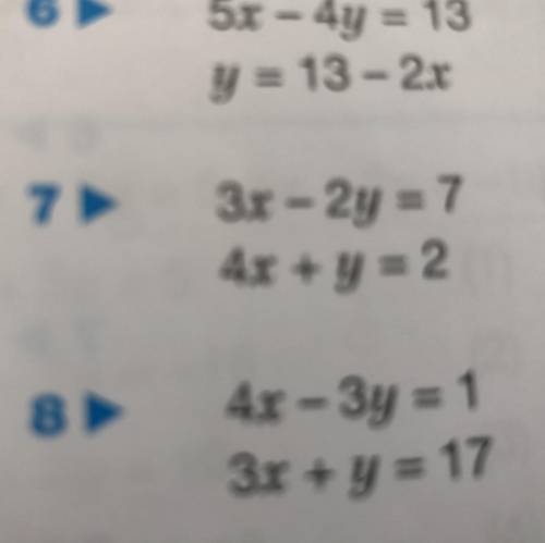 Question 7 using substitution if you don’t mind. Help please.